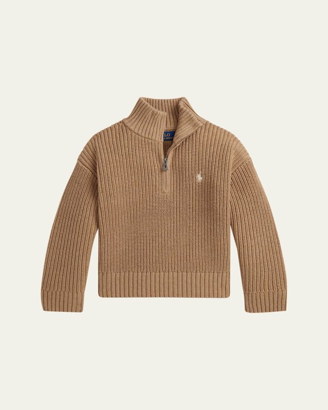 Girl's Cotton Knit Mock-Neck Sweater, Size 2-6X